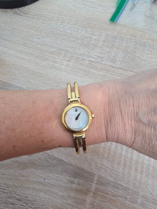 Movado Bangal Watch - Gold w/mother of pearl face main image 2